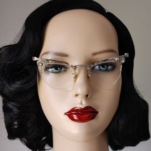 Mid-Century Rhinestone Cat Eye Frames
